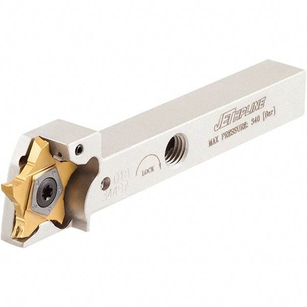Iscar - External Thread, 0.256" Max Depth of Cut, 0.5mm Min Groove Width, 5.315" OAL, Left Hand Indexable Grooving Cutoff Toolholder - 1" Shank Height x 1" Shank Width, C#-ASH../PENTA 24.. Insert Style, PCH Toolholder Style, Series PentaCut - Benchmark Tooling
