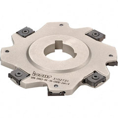 Iscar - Arbor Hole Connection, 3/16" Cutting Width, 0.7" Depth of Cut, 3" Cutter Diam, 1" Hole Diam, 10 Tooth Indexable Slotting Cutter - SDN-LN08 Toolholder, LNET Insert, Right Hand Cutting Direction - Benchmark Tooling