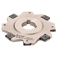 Iscar - Arbor Hole Connection, 3/16" Cutting Width, 1.47" Depth of Cut, 5" Cutter Diam, 1-1/4" Hole Diam, 16 Tooth Indexable Slotting Cutter - SDN-LN08 Toolholder, LNET Insert, Right Hand Cutting Direction - Benchmark Tooling
