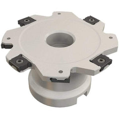 Iscar - Shell Mount A Connection, 0.236" Cutting Width, 22.5mm Depth of Cut, 80mm Cutter Diam, 22mm Hole Diam, 10 Tooth Indexable Slotting Cutter - FDN-LN08 Toolholder, LNET Insert, Right Hand Cutting Direction - Benchmark Tooling