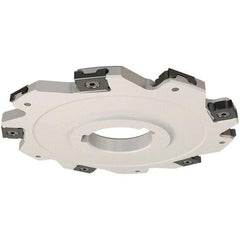 Iscar - Arbor Hole Connection, 0.197" Cutting Width, 22mm Depth of Cut, 80mm Cutter Diam, 22mm Hole Diam, 10 Tooth Indexable Slotting Cutter - SDN Toolholder, LNET Insert, Right Hand Cutting Direction - Benchmark Tooling