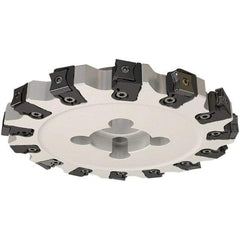 Iscar - Shell Mount B Connection, 0.744" Cutting Width, 30mm Depth of Cut, 125mm Cutter Diam, 32mm Hole Diam, 8 Tooth Indexable Slotting Cutter - FDN-CALN15 Toolholder, LNHT, LNKX, LNMT, LNMW Insert, Right Hand Cutting Direction - Benchmark Tooling