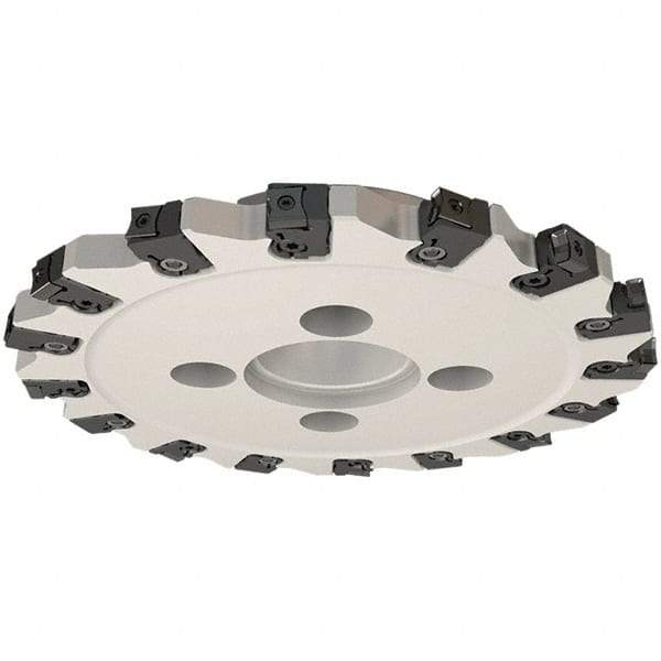 Iscar - Shell Mount C Connection, 0.551" Cutting Width, 58mm Depth of Cut, 250mm Cutter Diam, 60mm Hole Diam, 16 Tooth Indexable Slotting Cutter - FDN-CALN11 Toolholder, LNHT Insert, Right Hand Cutting Direction - Benchmark Tooling