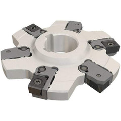 Iscar - Arbor Hole Connection, 0.236" Cutting Width, 50mm Depth of Cut, 160mm Cutter Diam, 40mm Hole Diam, 12 Tooth Indexable Slotting Cutter - SDN Toolholder, LNET Insert, Right Hand Cutting Direction - Benchmark Tooling