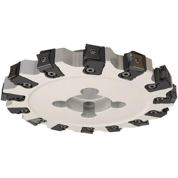 Iscar - Shell Mount Connection, 0.744" Cutting Width, 40mm Depth of Cut, 160mm Cutter Diam, 40mm Hole Diam, 10 Tooth Indexable Slotting Cutter - FDN-CALN15 Toolholder, LNHT, LNKX, LNMT, LNMW Insert, Right Hand Cutting Direction - Benchmark Tooling