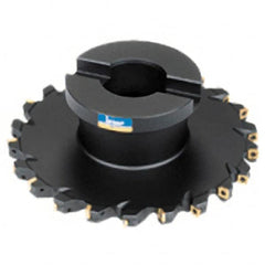 Iscar - Shell Mount B Connection, 0.3937" Cutting Width, 1.0433" Depth of Cut, 100mm Cutter Diam, 1-1/16" Hole Diam, 8 Tooth Indexable Slotting Cutter - FDN Toolholder, Q/XOMT Insert - Benchmark Tooling