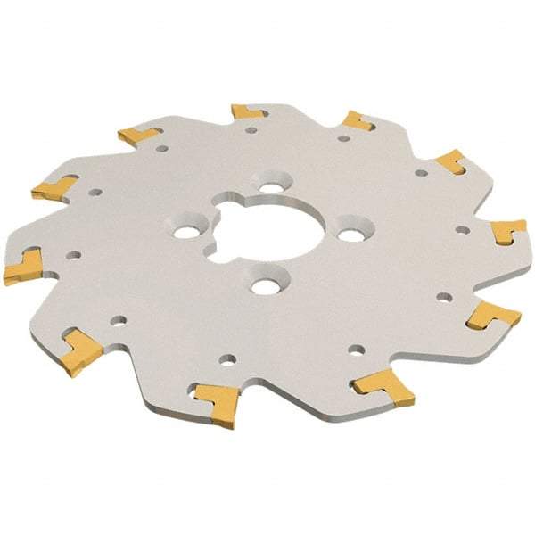 Iscar - Arbor Hole Connection, 3mm Cutting Width, 29mm Depth of Cut, 100mm Cutter Diam, 22mm Hole Diam, 8 Tooth Indexable Slotting Cutter - TGSF Toolholder, TAG Insert, Right Hand Cutting Direction - Benchmark Tooling