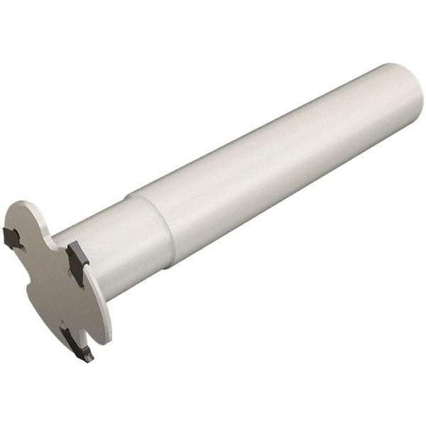 Iscar - Shank Connection, 0.059" Cutting Width, 11mm Depth of Cut, 40mm Cutter Diam, 4 Tooth Indexable Slotting Cutter - 0.63" Shank Diam, SGSF-W Toolholder, GSFN, GSFU Insert, Right Hand Cutting Direction - Benchmark Tooling