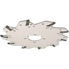 Iscar - Arbor Hole Connection, 0.132" Cutting Width, 29mm Depth of Cut, 100mm Cutter Diam, 22mm Hole Diam, 6 Tooth Indexable Slotting Cutter - GM-DG Toolholder, GIM, GIMY, GIP, GIPA Insert, Right Hand Cutting Direction - Benchmark Tooling