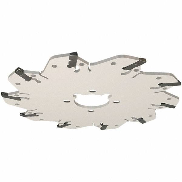 Iscar - Arbor Hole Connection, 0.132" Cutting Width, 34mm Depth of Cut, 125mm Cutter Diam, 32mm Hole Diam, 8 Tooth Indexable Slotting Cutter - GM-DG Toolholder, GIM, GIMY, GIP, GIPA Insert, Right Hand Cutting Direction - Benchmark Tooling