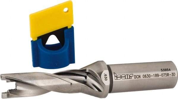 Iscar - 0.63" to 0.665" Diam, 3xD, 1.89" Max Depth, 3/4" Shank Diam, 4.86" OAL, Replaceable-Tip Drill - FCP, ICK, ICK-2M, ICM, ICN, ICP, iCP-2M Insert, 16 Seat Size, 45390879 Toolholder, Series SumoCham - Benchmark Tooling