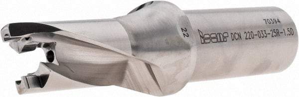 Iscar - 22 to 22.9mm Diam, 1.5xD, 33mm Max Depth, 25mm Shank Diam, 123.8mm OAL, Replaceable Tip Drill - FCP, ICK, ICK-2M, ICM, ICN, ICP, ICP-2M Insert, 22 Seat Size, DCN Toolholder, Series SumoCham - Benchmark Tooling
