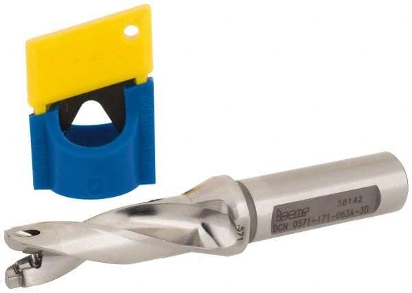 Iscar - 0.571" to 0.587" Diam, 3xD, 1.71" Max Depth, 5/8" Shank Diam, 4.4" OAL, Replaceable-Tip Drill - FCP, ICK, ICK-2M, ICM, ICN, ICP, iCP-2M Insert, 14 Seat Size, 45391729 Toolholder, Series SumoCham - Benchmark Tooling