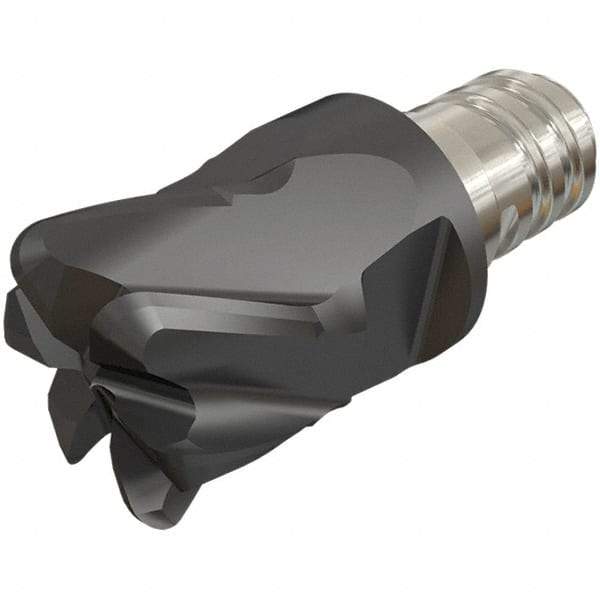 Iscar - MM ETR Grade IC908 Carbide Ball Nose Milling Tip Insert - TiAlN Finish, 6 Flutes, 16mm Cutting Diam, 12mm Depth of Cut, 20.5mm Extension, 0.197" Cnr Rad, 30° Helix - Benchmark Tooling