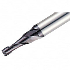 Iscar - 1° Taper Angle per Side, 8mm Small End Diam, 25mm LOC, Solid Carbide 2 Flute Tapered Square End Mill - TiAlN Finish, 70mm OAL, 8mm Shank Diam, Spiral Flute, 30° Helix - Benchmark Tooling