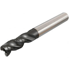 Iscar - 14mm Diam, 30mm LOC, 3 Flute Solid Carbide 45° Corner Chamfer Roughing End Mill - TiAlN Finish, 100mm OAL, 14mm Shank Diam, Single End, Extended Reach, 38° Helix - Benchmark Tooling