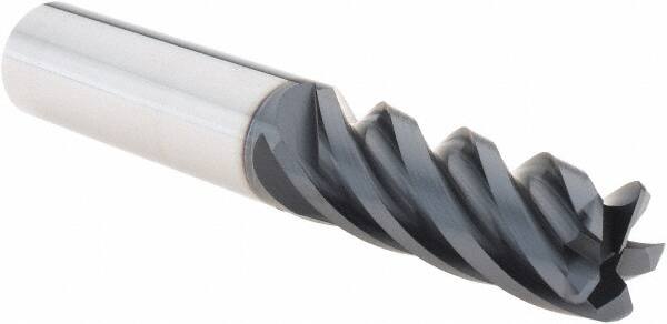 Iscar - 5/8", 5 Flute, Single End, Solid Carbide, 0.06" Corner Radius End Mill - 4" OAL, 38° Helix, Right Hand Flute, 1.56" LOC, Right Hand Cut - Benchmark Tooling