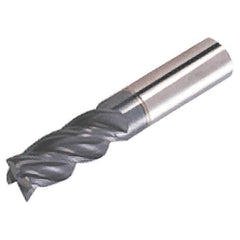 Iscar - 3/8", 4 Flute, Single End, Solid Carbide, 0.03" Corner Radius End Mill - 3" OAL, 38° Helix, Right Hand Flute, 3/4" LOC, Right Hand Cut, 1-1/4" Extended Reach - Benchmark Tooling