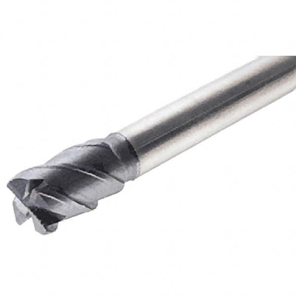 Iscar - 14mm, 4 Flute, Single End, Solid Carbide, 1mm Corner Radius End Mill - 160mm OAL, 45° Helix, Right Hand Flute, 21mm LOC, Right Hand Cut, 25.2mm Extended Reach - Benchmark Tooling