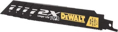 DeWALT - 6" Long x 1" Thick, Bi-Metal Reciprocating Saw Blade - Straight Profile, 14 to 18 TPI, Toothed Edge - Benchmark Tooling