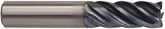 Kennametal - 5/8", 1-1/4" LOC, 5/8" Shank Diam, 3-1/2" OAL, 5 Flute, Solid Carbide Square End Mill - Single End, AlTiN Finish, Spiral Flute, Variable° Helix, Right Hand Cut, Right Hand Flute, Series UCDE - Benchmark Tooling