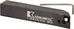 Kennametal - 1.108...93DEG, Left Hand Cut, -3° Lead Angle, 25mm Shank Height x 25mm Shank Width, Positive Rake Indexable Turning Toolholder - 150mm OAL, D2FIX15..LHP/FN/MS Insert Compatibility, Series Fix-Perfect - Benchmark Tooling