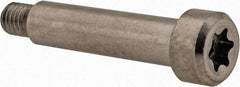 Made in USA - 1/4" Shoulder Diam x 1" Shoulder Length, #10-32 UNF, Torx Shoulder Screw - 300, 18-8 Stainless Steel, Uncoated, 3/16" Head Height x 3/8" Head Diam - Benchmark Tooling