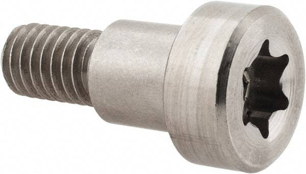 Made in USA - 1/2" Shoulder Diam x 1/2" Shoulder Length, 3/8-16 UNC, Torx Shoulder Screw - 416 Stainless Steel, Uncoated, 5/16" Head Height x 3/4" Head Diam - Benchmark Tooling