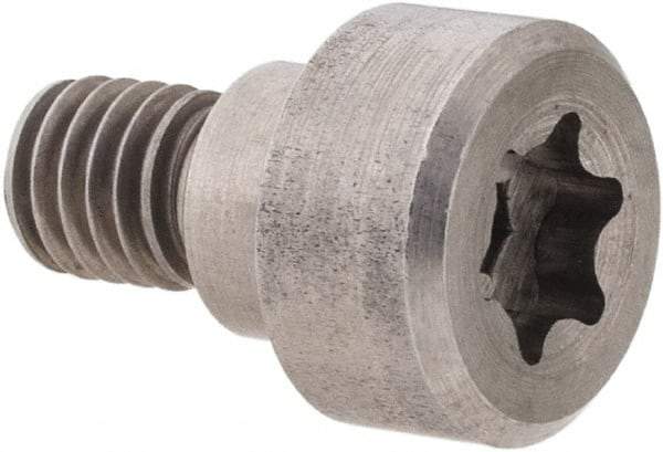Made in USA - 1/4" Shoulder Diam x 1/8" Shoulder Length, #10-32 UNF, Torx Shoulder Screw - 416 Stainless Steel, Uncoated, 3/16" Head Height x 3/8" Head Diam - Benchmark Tooling