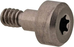 Made in USA - 1/8" Shoulder Diam x 1/8" Shoulder Length, #4-40 UNC, Torx Shoulder Screw - 416 Stainless Steel, Uncoated, 1/8" Head Height x 1/4" Head Diam - Benchmark Tooling