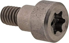 Made in USA - 1/4" Shoulder Diam x 3/16" Shoulder Length, #10-32 UNF, Torx Shoulder Screw - 416 Stainless Steel, Uncoated, 3/16" Head Height x 3/8" Head Diam - Benchmark Tooling