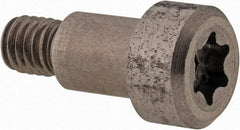 Made in USA - 1/4" Shoulder Diam x 5/16" Shoulder Length, #10-32 UNF, Torx Shoulder Screw - 416 Stainless Steel, Uncoated, 3/16" Head Height x 3/8" Head Diam - Benchmark Tooling