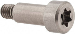 Made in USA - 1/4" Shoulder Diam x 1/2" Shoulder Length, #10-32 UNF, Torx Shoulder Screw - 416 Stainless Steel, Uncoated, 3/16" Head Height x 3/8" Head Diam - Benchmark Tooling
