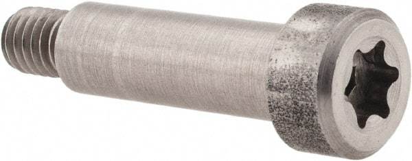 Made in USA - 1/4" Shoulder Diam x 3/4" Shoulder Length, #10-32 UNF, Torx Shoulder Screw - 416 Stainless Steel, Uncoated, 3/16" Head Height x 3/8" Head Diam - Benchmark Tooling