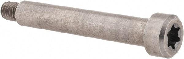 Made in USA - 1/4" Shoulder Diam x 1-1/2" Shoulder Length, #10-32 UNF, Torx Shoulder Screw - 416 Stainless Steel, Uncoated, 3/16" Head Height x 3/8" Head Diam - Benchmark Tooling