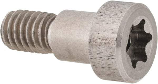 Made in USA - 3/8" Shoulder Diam x 3/8" Shoulder Length, 5/16-18 UNC, Torx Shoulder Screw - 416 Stainless Steel, Uncoated, 1/4" Head Height x 9/16" Head Diam - Benchmark Tooling
