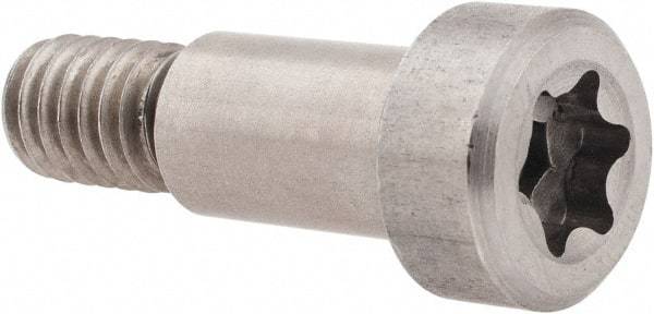 Made in USA - 3/8" Shoulder Diam x 5/8" Shoulder Length, 5/16-18 UNC, Torx Shoulder Screw - 416 Stainless Steel, Uncoated, 1/4" Head Height x 9/16" Head Diam - Benchmark Tooling