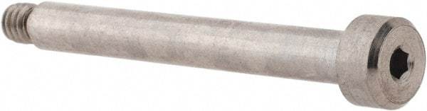 Made in USA - 3/16" Shoulder Diam x 1-1/2" Shoulder Length, #8-32 UNC, Hex Socket Shoulder Screw - 316 Stainless Steel, Uncoated, 5/32" Head Height x 5/16" Head Diam - Benchmark Tooling