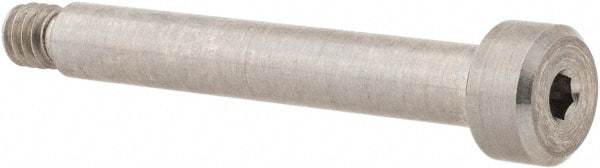 Made in USA - 3/16" Shoulder Diam x 1-1/4" Shoulder Length, #8-32 UNC, Hex Socket Shoulder Screw - 316 Stainless Steel, Uncoated, 5/32" Head Height x 5/16" Head Diam - Benchmark Tooling