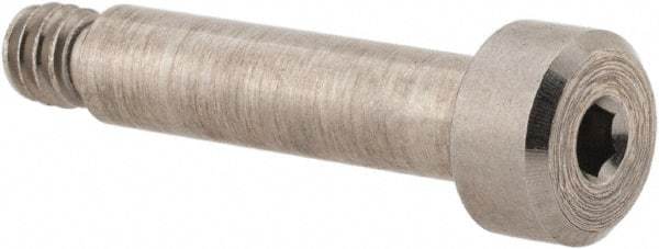 Made in USA - 3/16" Shoulder Diam x 3/4" Shoulder Length, #8-32 UNC, Hex Socket Shoulder Screw - 316 Stainless Steel, Uncoated, 5/32" Head Height x 5/16" Head Diam - Benchmark Tooling