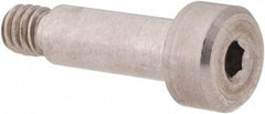 Made in USA - 3/16" Shoulder Diam x 1/2" Shoulder Length, #8-32 UNC, Hex Socket Shoulder Screw - 316 Stainless Steel, Uncoated, 5/32" Head Height x 5/16" Head Diam - Benchmark Tooling