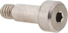 Made in USA - 3/16" Shoulder Diam x 3/8" Shoulder Length, #8-32 UNC, Hex Socket Shoulder Screw - 316 Stainless Steel, Uncoated, 5/32" Head Height x 5/16" Head Diam - Benchmark Tooling