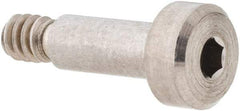 Made in USA - 5/32" Shoulder Diam x 3/8" Shoulder Length, #6-32 UNC, Hex Socket Shoulder Screw - 316 Stainless Steel, Uncoated, 1/8" Head Height x 9/32" Head Diam - Benchmark Tooling