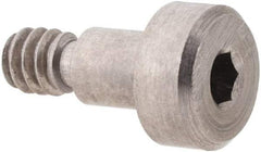 Made in USA - 5/32" Shoulder Diam x 3/16" Shoulder Length, #6-32 UNC, Hex Socket Shoulder Screw - 316 Stainless Steel, Uncoated, 1/8" Head Height x 9/32" Head Diam - Benchmark Tooling