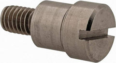 Made in USA - 10mm Shoulder Diam x 8mm Shoulder Length, M6x1 Metric Coarse, Slotted Shoulder Screw - 303, 18-8 Stainless Steel, Uncoated, 6mm Head Height x 12mm Head Diam - Benchmark Tooling