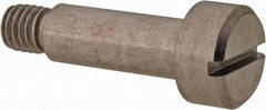 Made in USA - 6mm Shoulder Diam x 16mm Shoulder Length, M5x0.8 Metric Coarse, Slotted Shoulder Screw - 303, 18-8 Stainless Steel, Uncoated, 5mm Head Height x 10mm Head Diam - Benchmark Tooling