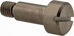 Made in USA - 6mm Shoulder Diam x 12mm Shoulder Length, M5x0.8 Metric Coarse, Slotted Shoulder Screw - 303, 18-8 Stainless Steel, Uncoated, 5mm Head Height x 10mm Head Diam - Benchmark Tooling