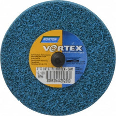 Norton - 3" Medium Grade Aluminum Oxide Deburring Disc - Quick Change Connection - Benchmark Tooling
