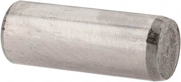 Made in USA - 6mm Diam x 16mm Pin Length Alloy Steel Standard Dowel Pin - Bright Finish, C 47-58 & C 60 (Surface) Hardness, 1 Beveled & 1 Rounded End - Benchmark Tooling