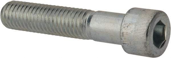 Made in USA - 1/2-13 UNC Hex Socket Drive, Socket Cap Screw - Alloy Steel, Zinc-Plated Finish, Partially Threaded, 2-1/2" Length Under Head - Benchmark Tooling